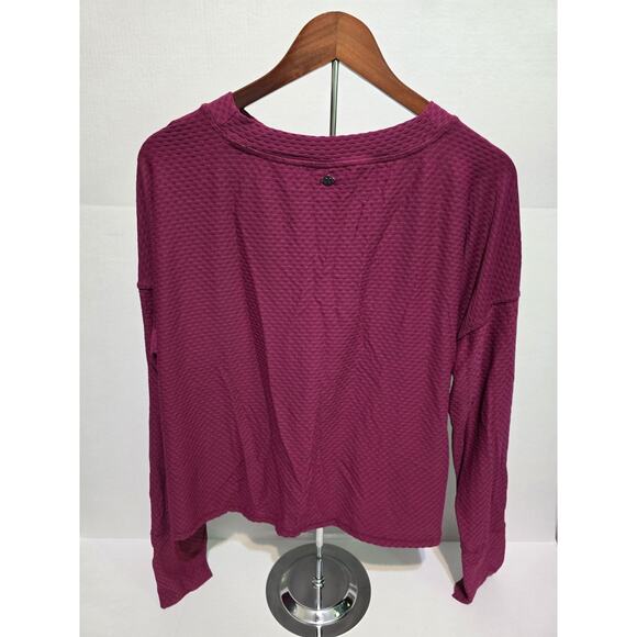 Calia Women's Long Sleeve Textured Waffle Knit Top Size XL Purple Lightweight... - Picture 2 of 4